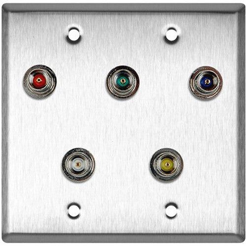 My Custom Shop 5-BNC 2-Gang Wall Plate (Stainless Steel)