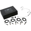 Galaxy Audio HSM4 Dual-Ear Headset Microphone and 4 Cables with TA3F Connectors (Black)