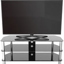 AVF Group 49" Classic Corner Glass TV Stand with Cable Management (Chrome with Black Glass)