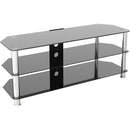 AVF Group 49" Classic Corner Glass TV Stand with Cable Management (Chrome with Black Glass)