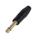 Rean RP2C-B RP2C-B Phone Audio Connector Mono 2 Contacts Plug 6.35 mm Cable Mount Gold Plated