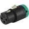 Cable Techniques Low-Profile Right-Angle XLR 3-Pin Female Connector (Standard Outlet, A-Shell, Green Cap)