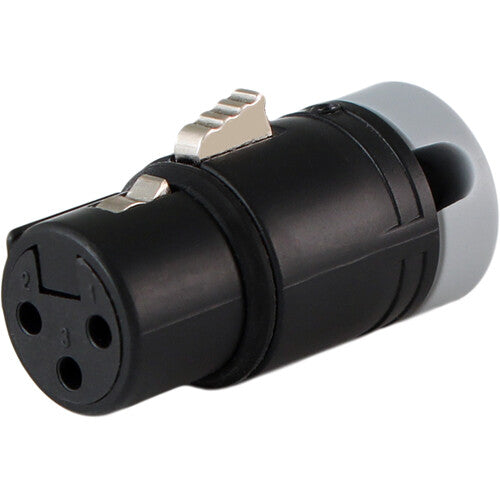 Cable Techniques Low-Profile Right-Angle XLR 3-Pin Female Connector (Large Outlet, A-Shell, Gray Cap)