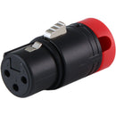 Cable Techniques Low-Profile Right-Angle XLR 3-Pin Female Connector (Large Outlet, A-Shell, Red Cap)