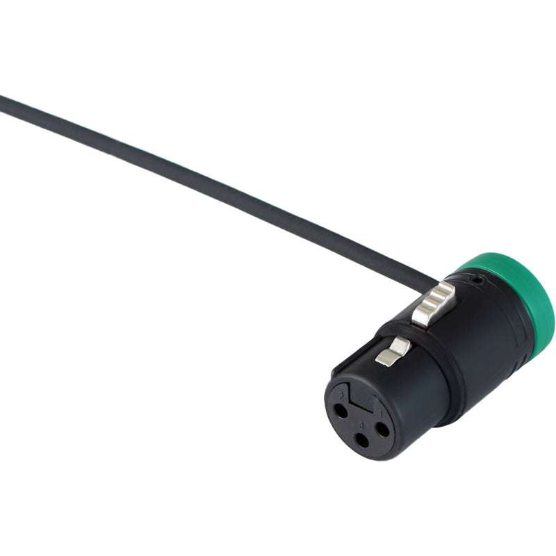 Cable Techniques Low-Profile Right-Angle XLR 3-Pin Female Connector (Standard Outlet, A-Shell, Green Cap)