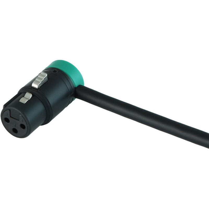 Cable Techniques Low-Profile Right-Angle XLR 3-Pin Female Connector (Large Outlet, A-Shell, Green Cap)