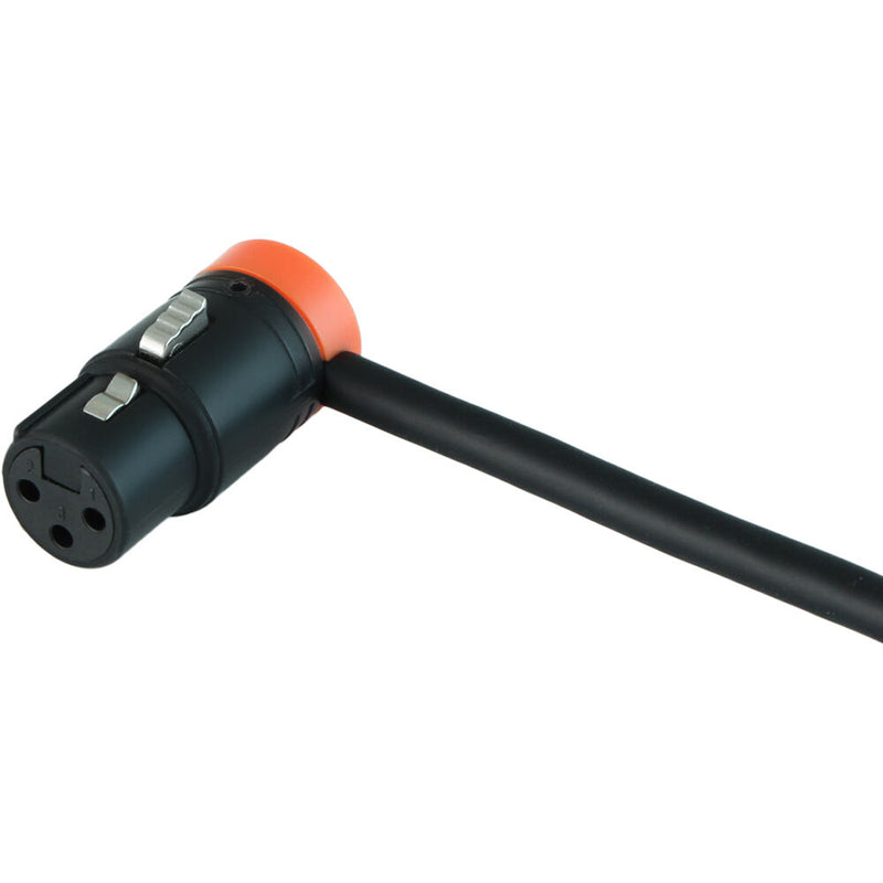 Cable Techniques Low-Profile Right-Angle XLR 3-Pin Female Connector (Large Outlet, A-Shell, Orange Cap)