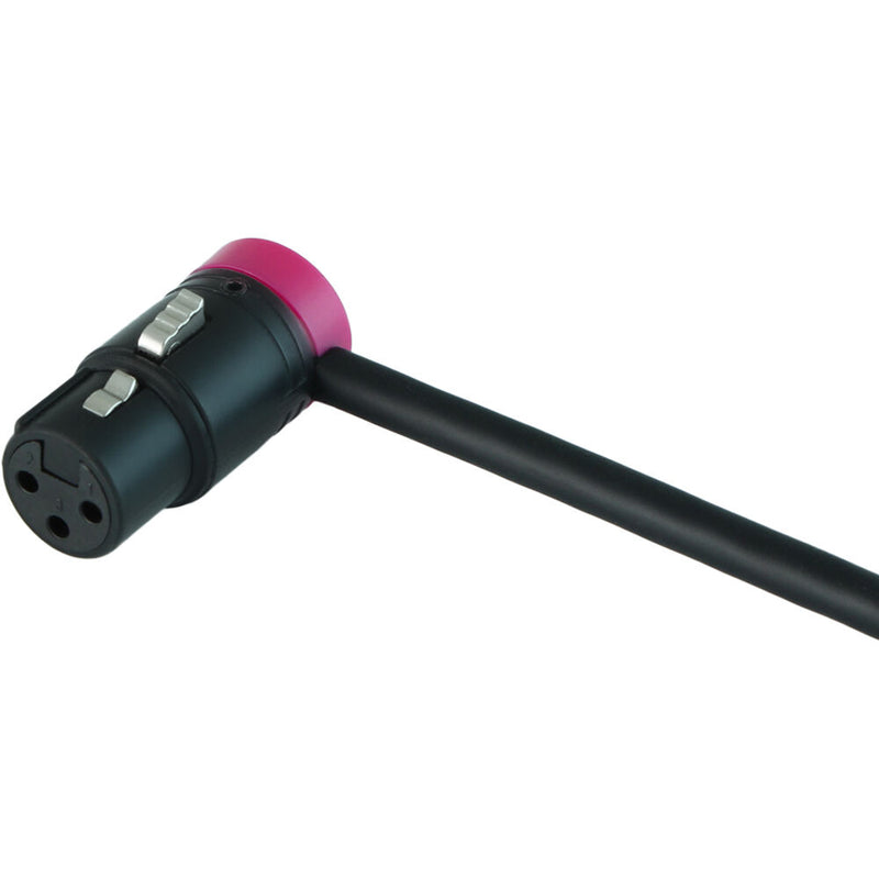 Cable Techniques Low-Profile Right-Angle XLR 3-Pin Female Connector (Large Outlet, A-Shell, Purple Cap)