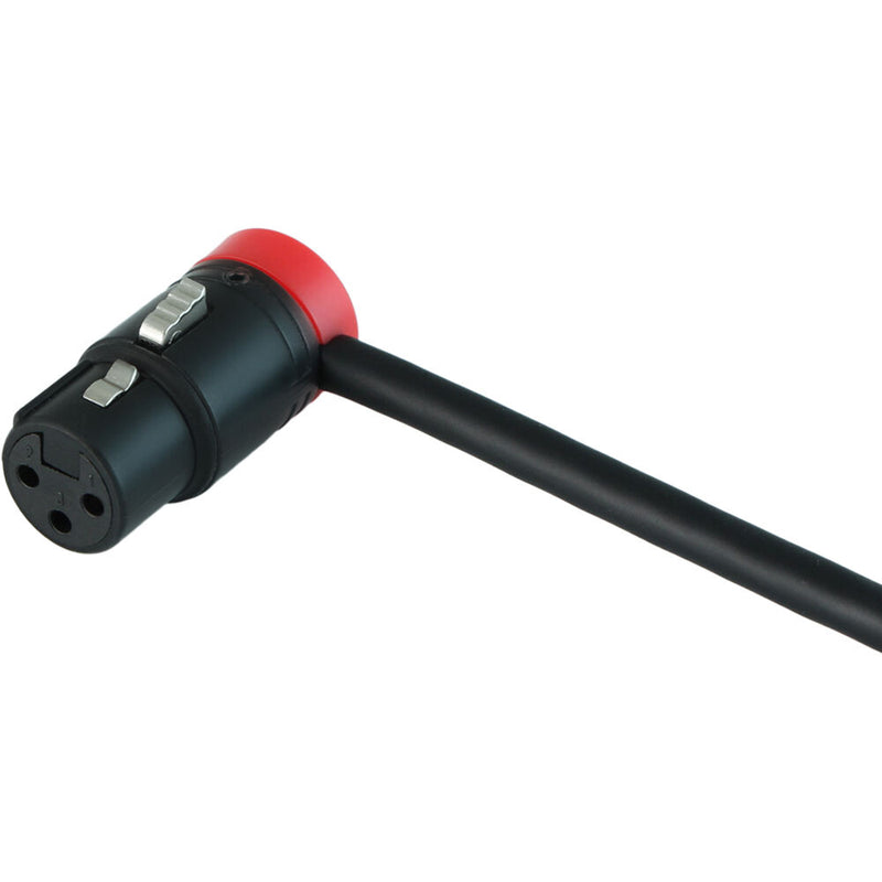 Cable Techniques Low-Profile Right-Angle XLR 3-Pin Female Connector (Large Outlet, A-Shell, Red Cap)