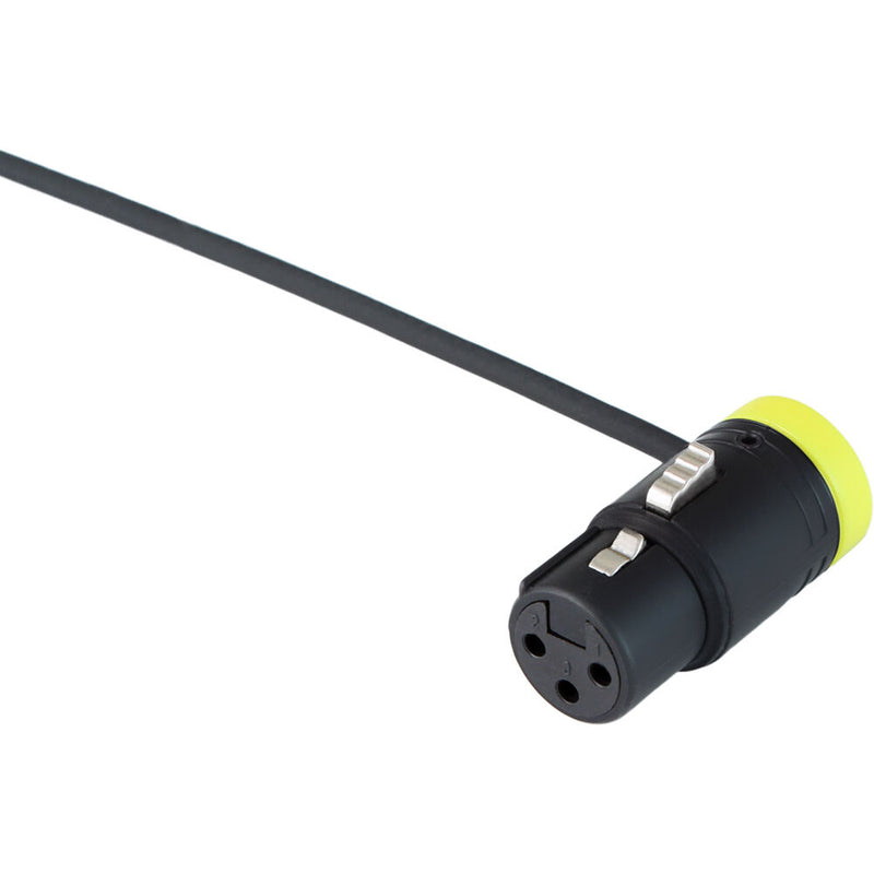 Cable Techniques Low-Profile Right-Angle XLR 3-Pin Female Connector (Standard Outlet, A-Shell, Yellow Cap)