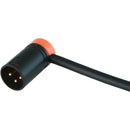 Cable Techniques Low-Profile Right-Angle XLR 3-Pin Male Connector (Large Outlet, A-Shell, Orange Cap)