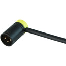 Cable Techniques Low-Profile Right-Angle XLR 3-Pin Male Connector (Large Outlet, A-Shell, Yellow Cap)