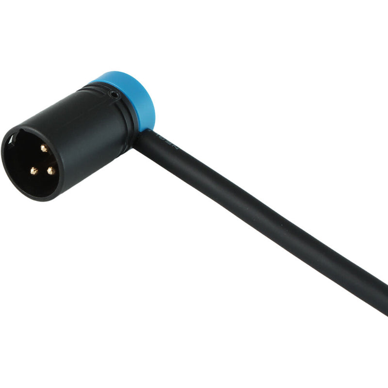 Cable Techniques Low-Profile Right-Angle XLR 3-Pin Male Connector (Large Outlet, B-Shell, Blue Cap)