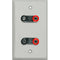 My Custom Shop WPLG-1164 1-Gang Lexan Wall Plate with 2 Dual Binding Post Connectors (Gray)