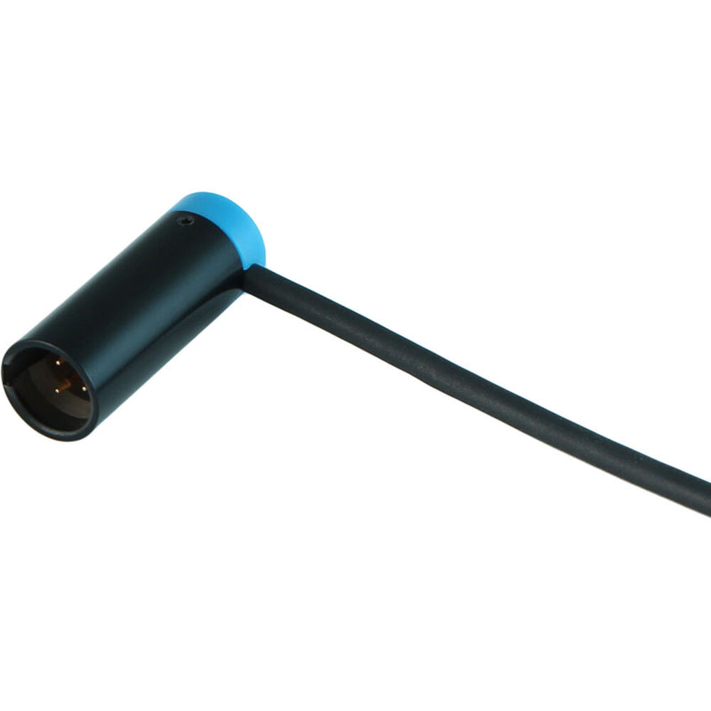 Cable Techniques Low-Profile Right-Angle Mini-XLR 3-Pin Male Connector with Adjustable Exit (Standard Outlet, Blue Cap)