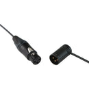 Cable Techniques Straight XLR Female to Low-Profile Right-Angle XLR Male Interconnect Cable (Black Ring/Cap, 12")