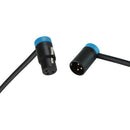 Cable Techniques Low-Profile Right-Angle XLR Female to Low-Profile Right-Angle XLR Male Stage & Studio Mic Cable (Blue Caps, 25')