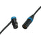 Cable Techniques Low-Profile Right-Angle XLR Female to Straight XLR Male Stage & Studio Mic Cable (Blue Ring/Cap, 3')