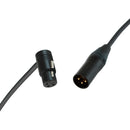 Cable Techniques Low-Profile Right-Angle XLR Female to Straight XLR Male Stage & Studio Mic Cable (Black Ring/Cap, 3')