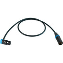 Cable Techniques Low-Profile Right-Angle XLR Female to Straight XLR Male Stage & Studio Mic Cable (Blue Ring/Cap, 3')