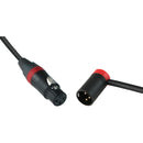 Cable Techniques Straight XLR Female to Low-Profile Right-Angle XLR Male Stage & Studio Mic Cable (Red Ring/Cap, 10')