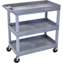 Luxor 3-Shelf Tub Cart (32 x 18", Grey)