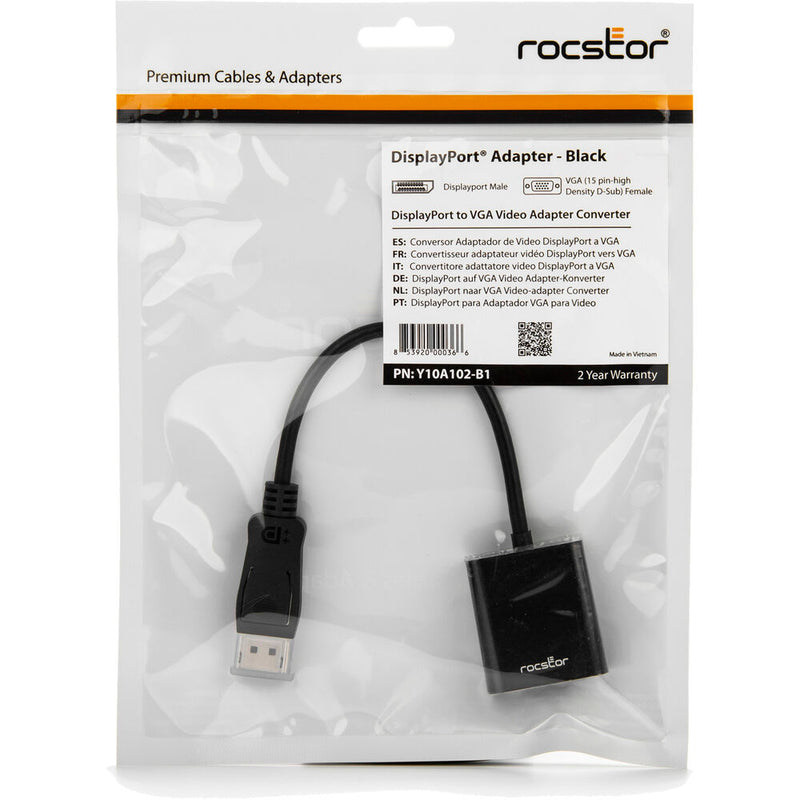 Rocstor HDMI Male to VGA Female Adapter (6", Black)