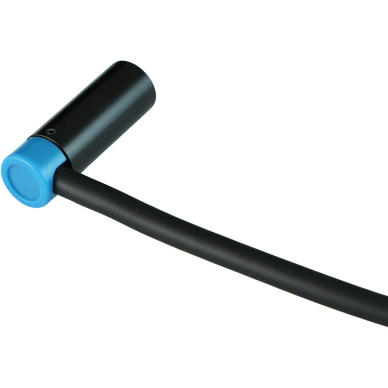 Cable Techniques Low-Profile Right-Angle Mini-XLR 3-Pin Male Connector with Adjustable Exit (Large Outlet, Blue Cap)