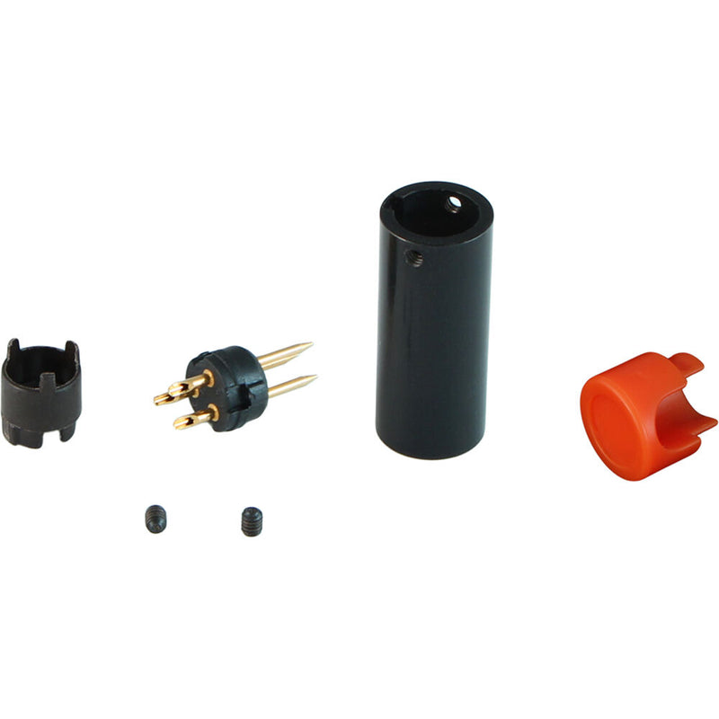 Cable Techniques Low-Profile Right-Angle Mini-XLR 3-Pin Male Connector with Adjustable Exit (Large Outlet, Orange Cap)