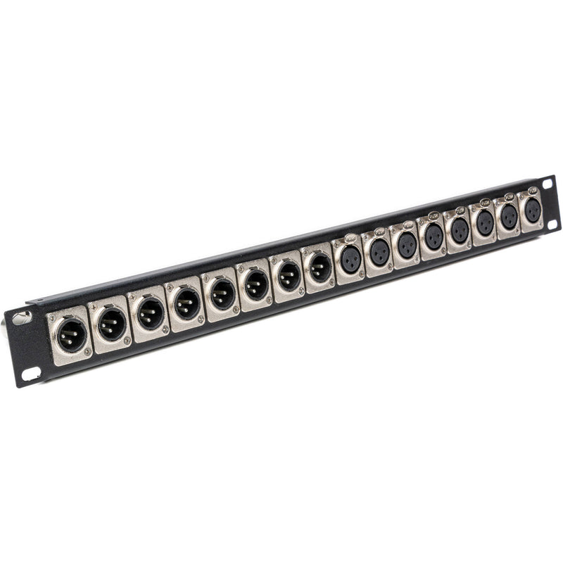 My Custom Shop XLR Feedthrough Patch Panel with 8 Male to Female XLR and 8 Female to Male XLR (1 RU)