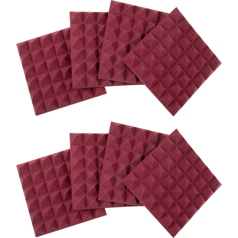 Gator 12x12" Acoustic Pyramid Panel (Burgundy, 8-Pack)