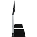 AVF Group Lesina Flat Pedestal TV Stand (Silver with Black Glass)