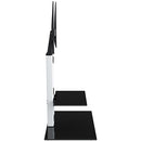 AVF Group Lesina Flat Pedestal TV Stand (Satin White with Black Glass)