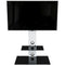 AVF Group Lesina Flat Pedestal TV Stand (Satin White with Black Glass)