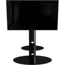 AVF Group Lugano Oval Pedestal TV Stand (Black with Black Glass)