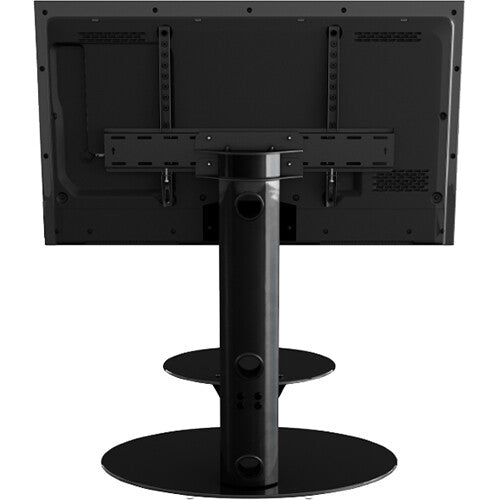 AVF Group Lugano Oval Pedestal TV Stand (Black with Black Glass)