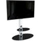 AVF Group Lugano Oval Pedestal TV Stand (Satin White with Black Glass)