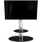 AVF Group Lugano Oval Pedestal TV Stand (Satin White with Black Glass)