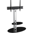 AVF Group Lugano Oval Pedestal TV Stand (Silver with Black Glass)