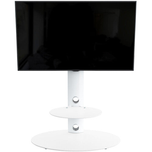 AVF Group Lugano Oval Pedestal TV Stand (Satin White with White Glass)