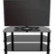 AVF Group 39" Classic Corner Glass TV Stand (Black with Black Glass)