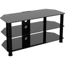 AVF Group 39" Classic Corner Glass TV Stand with Cable Management (Black with Black Glass)