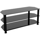 AVF Group 45" Classic Corner Glass TV Stand (Black with Black Glass)