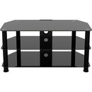 AVF Group 39" Classic Corner Glass TV Stand with Cable Management (Black with Black Glass)