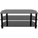 AVF Group 45" Classic Corner Glass TV Stand (Black with Black Glass)