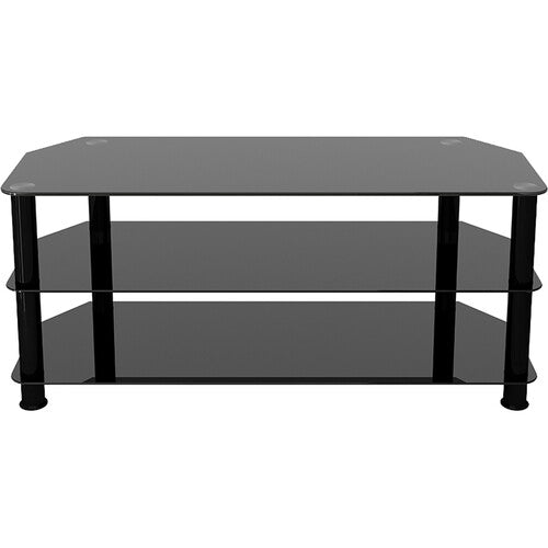 AVF Group 45" Classic Corner Glass TV Stand (Black with Black Glass)