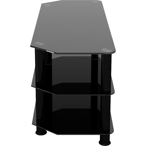 AVF Group 45" Classic Corner Glass TV Stand (Black with Black Glass)