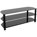 AVF Group 49" Classic Corner Glass TV Stand (Black with Black Glass)