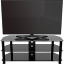 AVF Group 49" Classic Corner Glass TV Stand with Cable Management (Black with Black Glass)