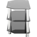 AVF Group 24" Classic Corner Glass TV Stand (Chrome with Black Glass)